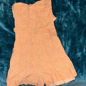 Cute strapless dress light orange color size small